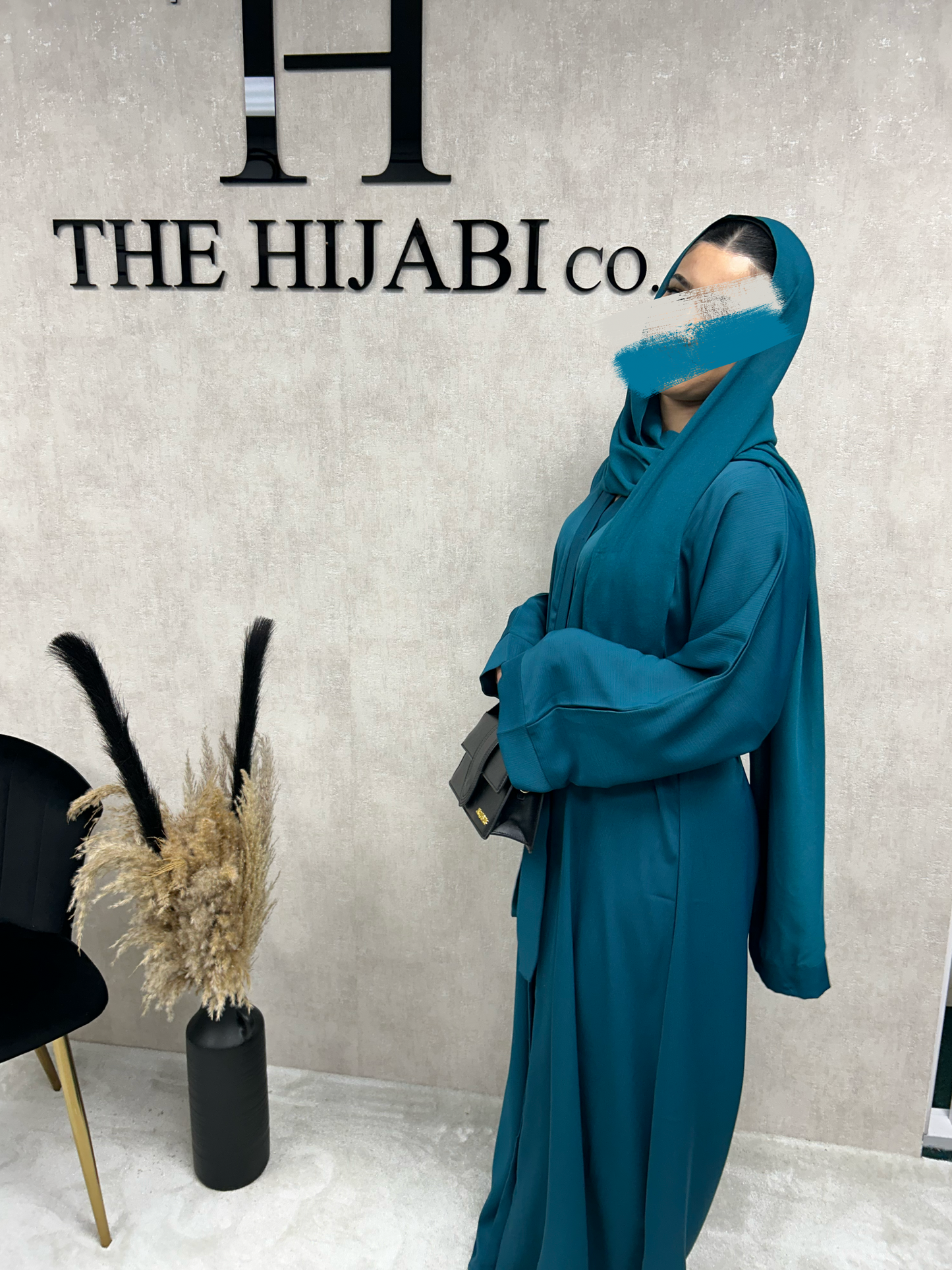 Plain Zoom Abaya - Teal (3 piece)