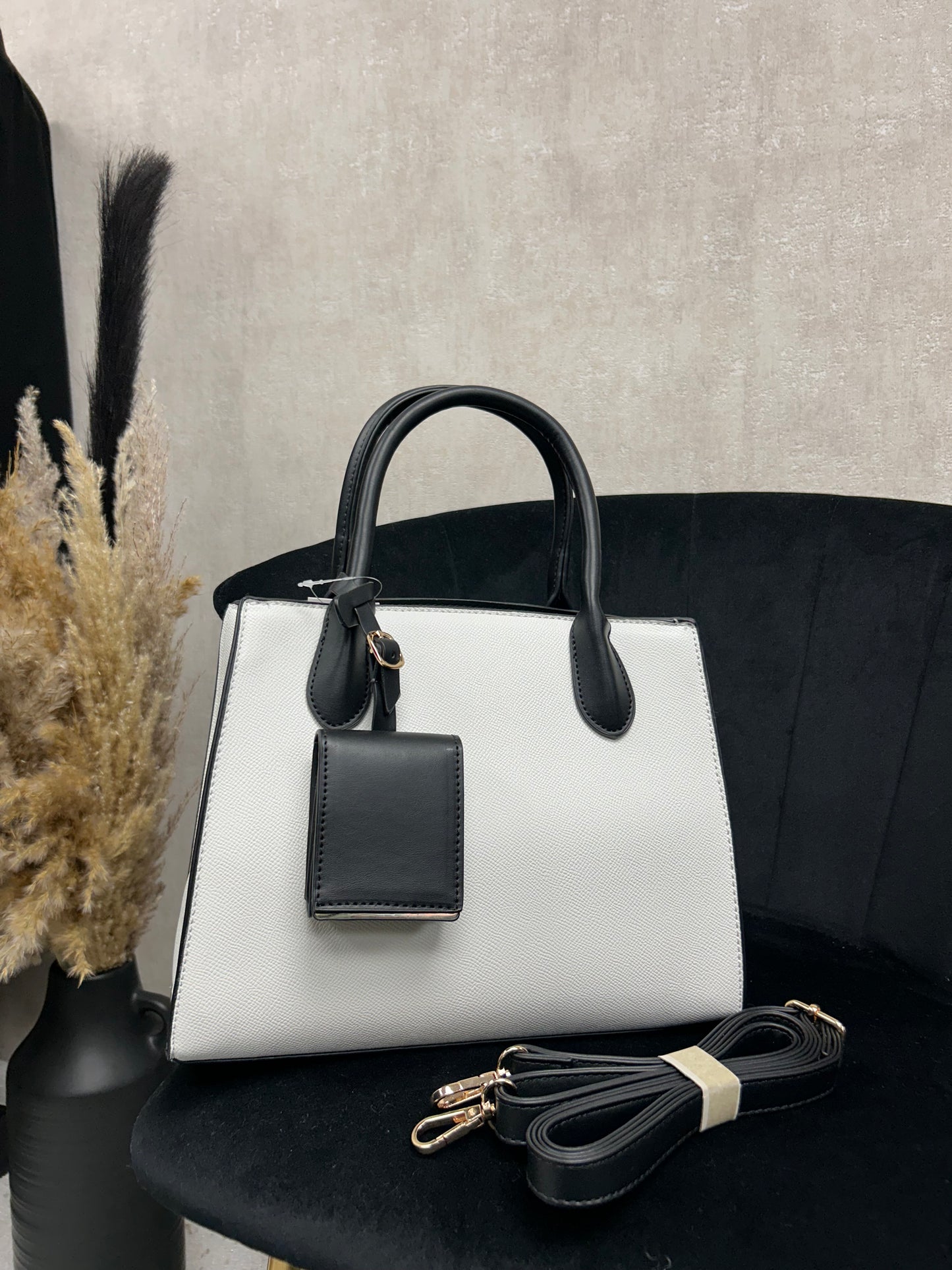 Contrast B&W Mini Tote Bag