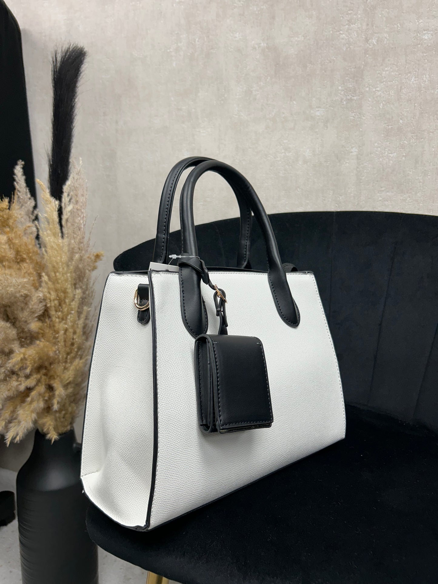 Contrast B&W Mini Tote Bag