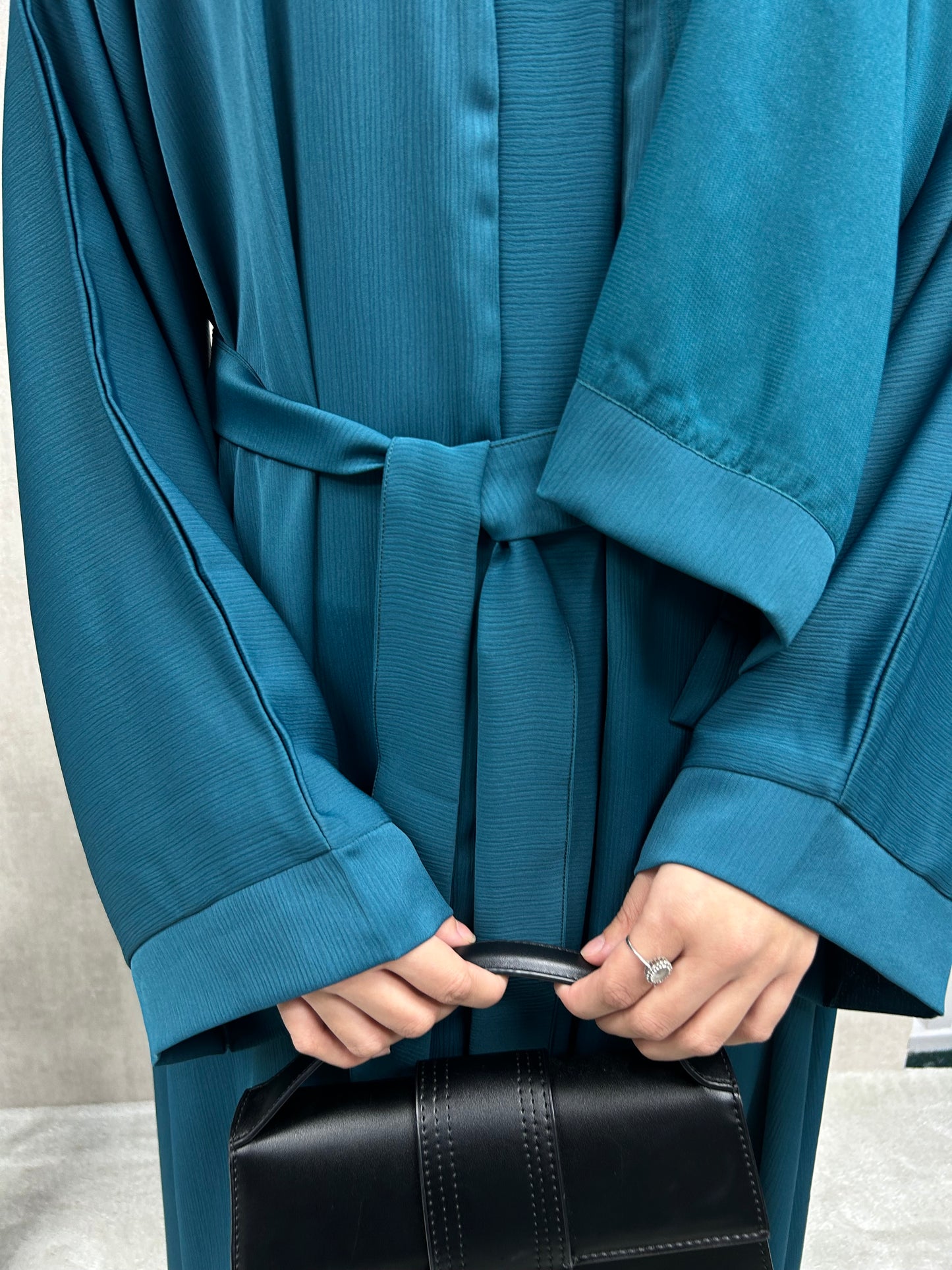 Plain Zoom Abaya - Teal (3 piece)