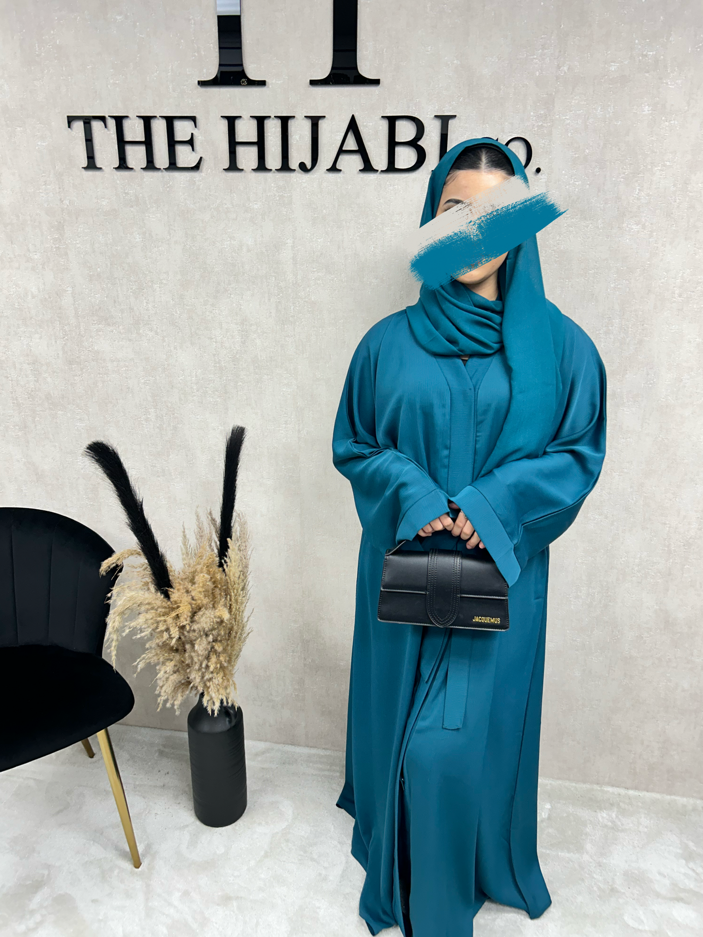 Plain Zoom Abaya - Teal (3 piece)